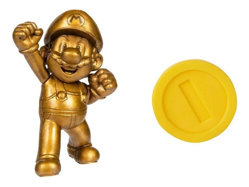 Gold Mario & Moneda - Super Mario 2.5'' - Jakks - Wabro