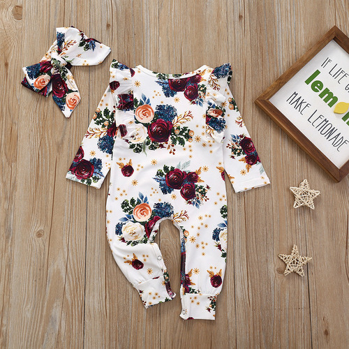 Trajes Tipo Mameluco Con Diadema Y Estampado De Flores Para