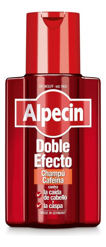 Shampoo Alpecin Cafeína Doble Efecto Anticaída 200 Ml