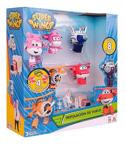 Super Wings 8 Figuras Transformables Y Tripulacion De Vuelo (Usado)