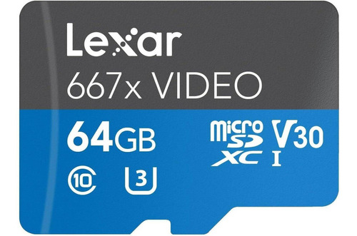 Tarjeta Lexar Professional 667x Video 64gb Microsdxc Clase10