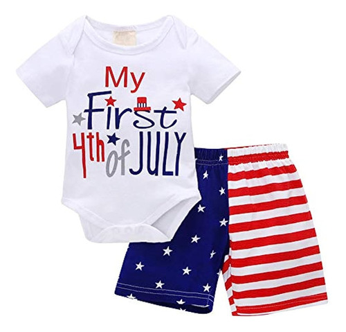 Xfglck Newborn Infant Baby Boy 4th Of July Shorts Set Short 