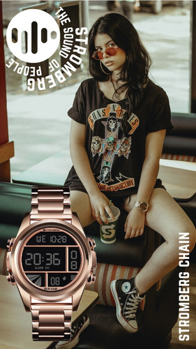 Reloj Stromberg Chain Sumergible Digital Rose Gold