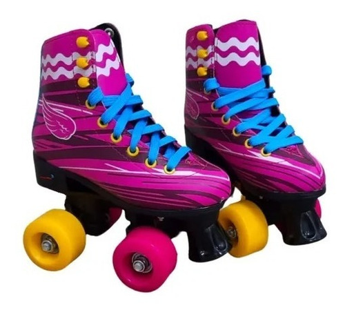 Patins 4 Rodas Roller Classico Rosa Importway Bw020r