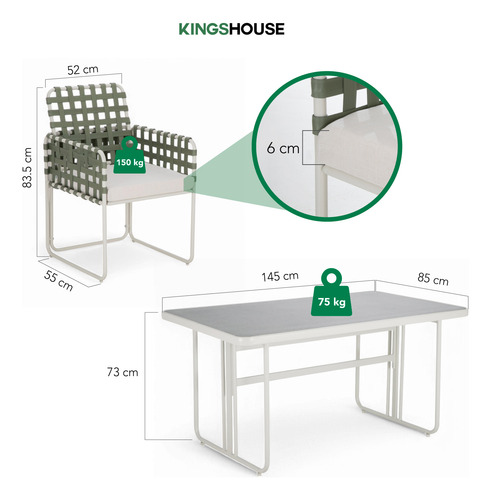 Juego De Comedor Sillas Mesa Para Jardín Rattan Sunset 5 Pzs