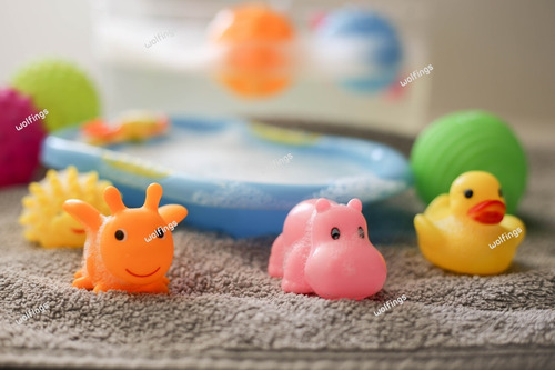 Imagen 6 de 9 de Juego Baño Pelotas Animales Animalitos Chifles + Bañadera