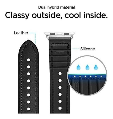 Imagen 7 de 8 de Malla Spigen Retro Fit Para Apple Watch 44mm/42mm Negro