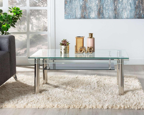 Mesa De Centro Lizbeth Plata Color Plateado