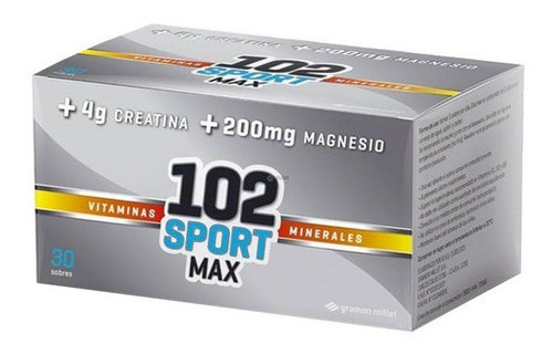 102 Sport Max Con Vitaminas Creatina Y Magnesio X 30 Sobres