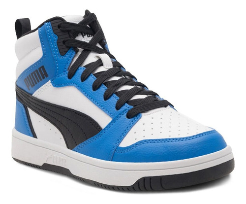 Tenis Puma Rebound V6 Blanco-azul Comodo Deportivo 393831-06