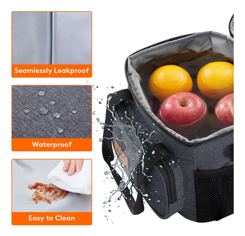 Lonchera Lifewit, Median Size, Aislante, 8,5 L, Color Gris