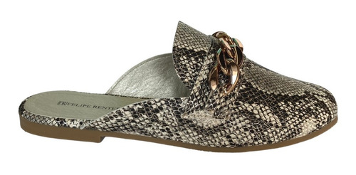 Imagen 4 de 9 de Zapato Flat Dama Felipe Rentería Mule Con Cadena