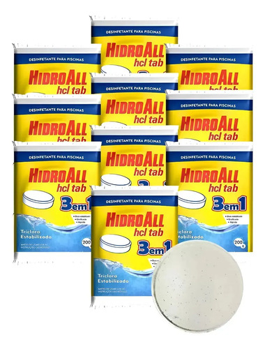 Kit 10 Tabletes Pastilha Penta 5x1 Hidroall 200gr
