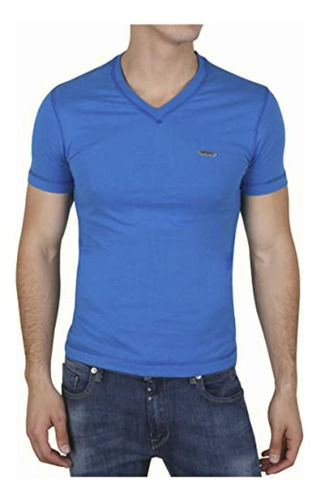 Playera Cuello V Slim Fit Manga Corta Para Hombre Silver