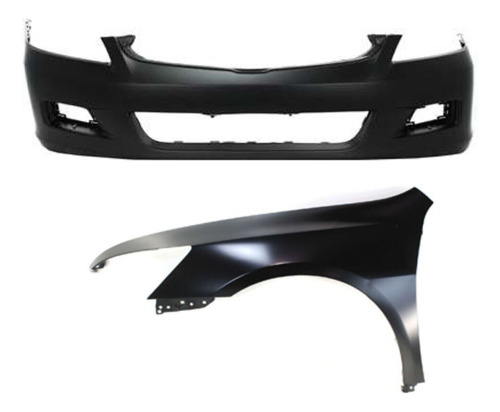 Bumper Cover Fender Kit For 2006-2007 Honda Accord Front Vvd