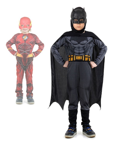 Disfraz Batman Superman Flash Heroe Musculos Liga Justicia C