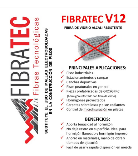 Fibratec V12 - Fibra De Vidrio Reemplazo De Malla En Pisos