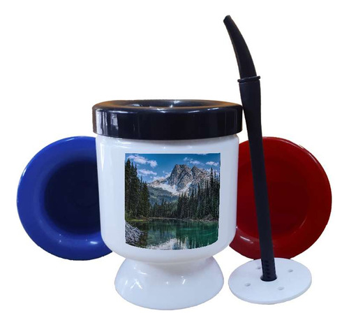 Mate Plastico Paisaje Patagonia Lago Viene Bosque