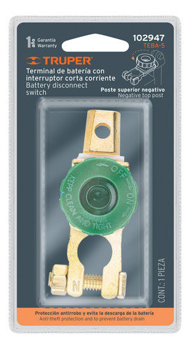 Terminal Para Bateria Con Interruptor Switch, Truper 102947