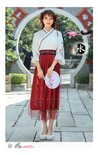 Lazhu Vestido De Quimono Japon s Hanfu Saia E Blusa Vintage