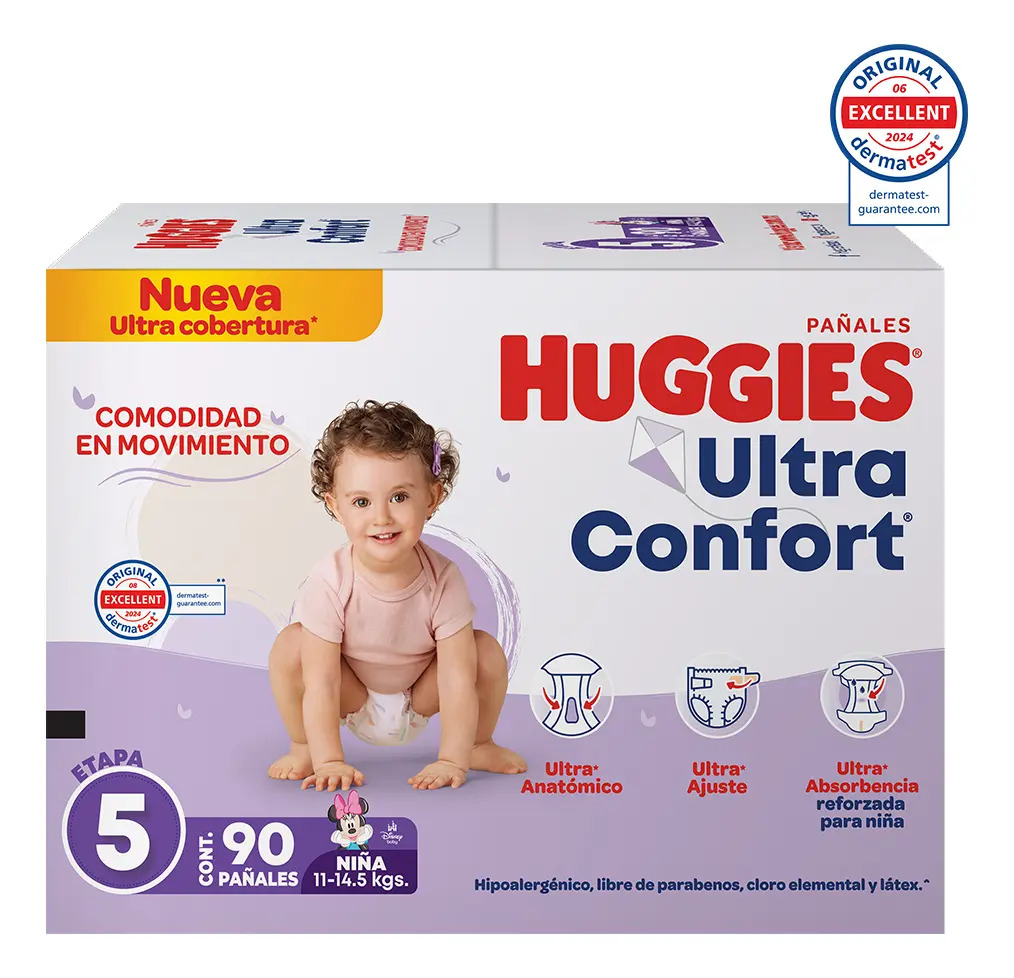 Pañales Huggies Ultraconfort Etapa 5 Niña 90 Piezas