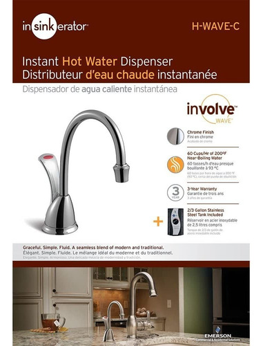 Dispensador De Agua Caliente Insinkerator, H-wavesn-ss, 115