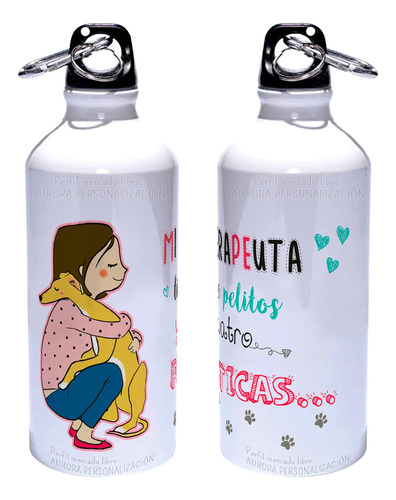 Caramañola Mascotas Pets Botilito Botella Aluminio 600ml 007