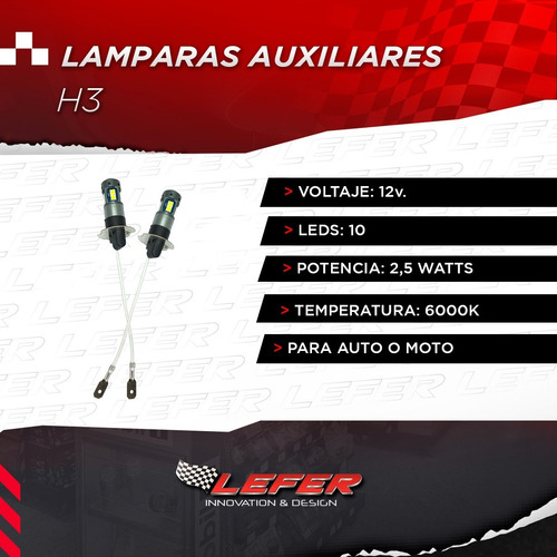 Imagen 3 de 10 de Lampara H3 10 Led Lupa Autos Faro Blanco 12v Alto Brillo