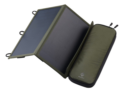 Elecom Nestout - Panel Solar Portatil, Puertos Usb-a Duales,