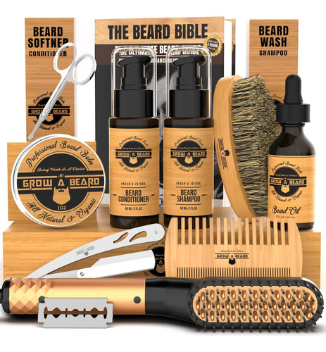 Kit De Peines Para Barba Grow Alpha, Para Alisado Y Volumen