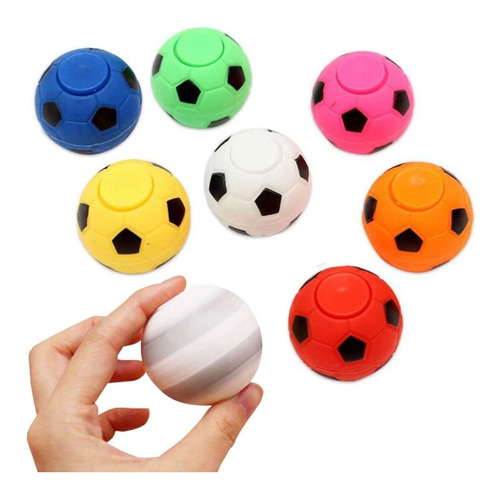 3 Mini Hand Spinner Rotatório Ponta De Dedo Futebol Colors