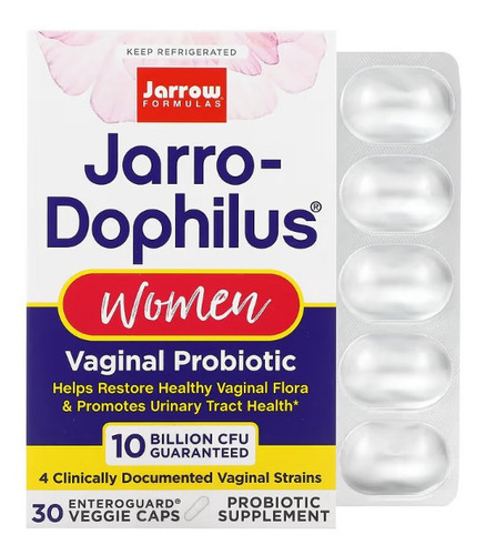 Jarrow Formulas Jarro-dophilus Womens Ayuda A Restaurar La Flora Vaginal Saludable Y Promueve La Salud Del Tracto Urinario, 10 Billones De Cfu Garantizados Contiene 30 Cápsulas Vegetarianas 