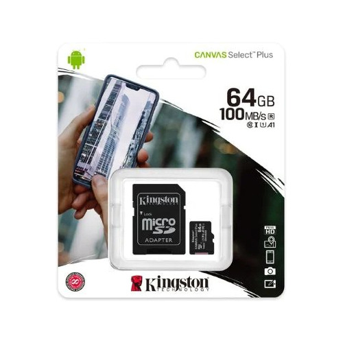 Memoria Micro Sd Kingston 64gb Canvas Select Clase 10 C/
