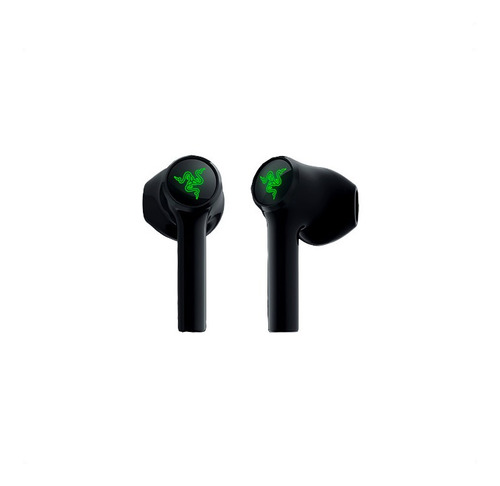 Imagen 1 de 3 de Audífonos in-ear gamer inalámbricos Razer Hammerhead True Wireless X negro con luz  verde LED
