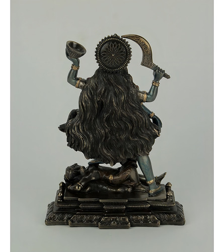 Estátua decorativa, deusa hindu Kali no peito de Shiva, bronze