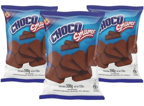 Galletitas Dulces Smams De Chocolate Sin Gluten 200g Pack X3