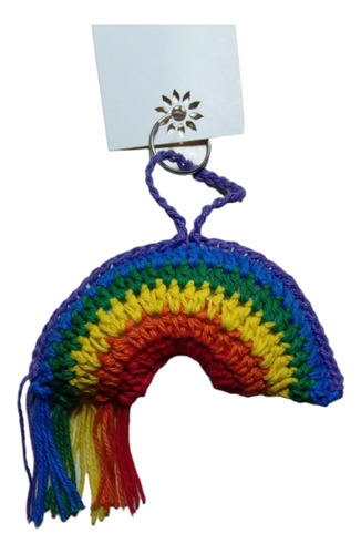 Llavero Arcoiris. Artesanal Tejido Crochet Lgtb . Rainbow