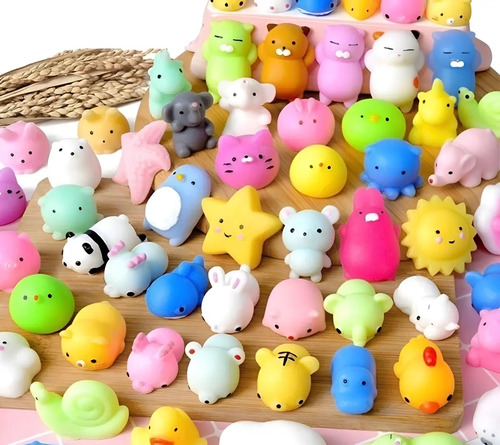 25 Squishy Mochi Bichinho Macio De Apertar Squishies Tiktok Colorido