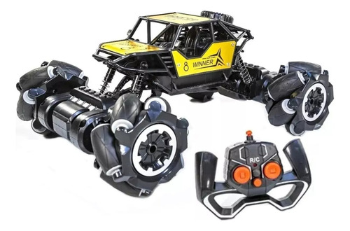 Carrinho 4x4 Controle Remoto Pickup Giro 360 Graus P Cor Amarelo