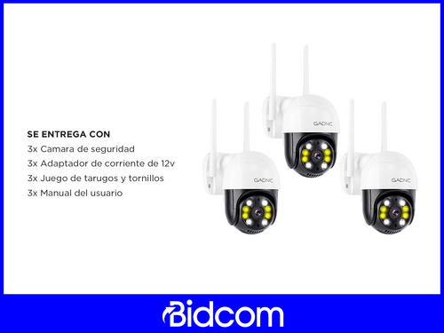Kit X3 Cámara Domo Seguridad Gadnic Wifi Visión Nocturna