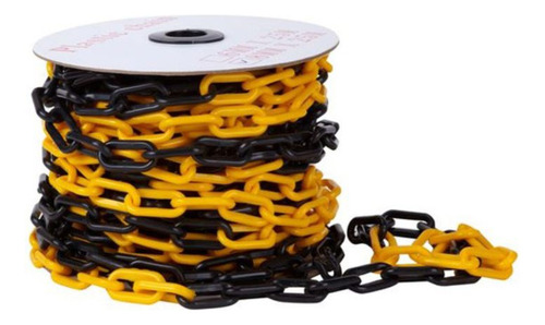 Cadena Plástica Amarilla Y Negra Rollo X 25 Mts Color Negro/amarillo