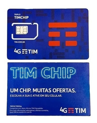 17 Unidades Chip Tim Pré Classic 3 Em 1 4g 1gb Por 7 Dias