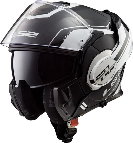 Casco Moto Rebatible Ls2 399 Valiant Lumen Negro Blanco Color Negro/Blanco Tamaño del casco L