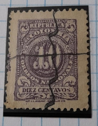 Sello Postal - Colombia - Cifras 1918