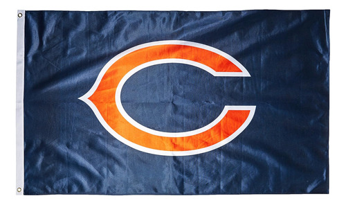 Banderín De Chicago Bears De Nfl, 3' X 5', Negro