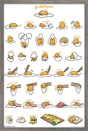 Gudetama - Póster De Pared Con Cuadrícula, 22.375  X ...