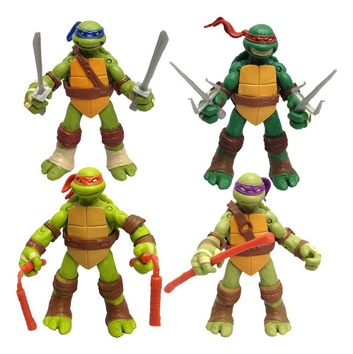 4pcs Teenage Mutant Ninja Turtles Tmnt Figura Modelo Juguete