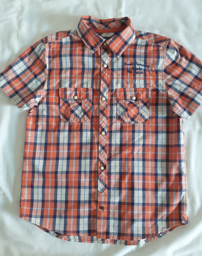 Camisa H&m C/bordado 2 Bolsillos 11/12 Años Niño