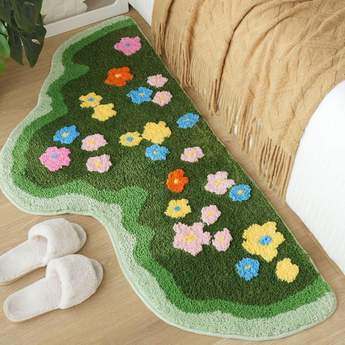 Alfombra Decorativa Alfombra De Flores Estética Moderna