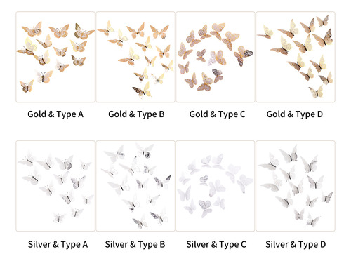 12 Pegatinas De Pared Con Mariposas En 3d Para Decoración Ar